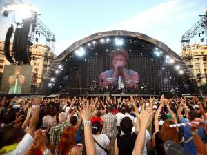 Concertul de la Bucureşti al trupei Bon Jovi a durat un timp record de trei ore. Foto: MEDIAFAX