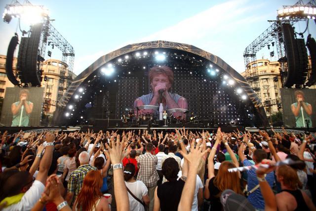 Concertul de la Bucureşti al trupei Bon Jovi a durat un timp record de trei ore. Foto: MEDIAFAX