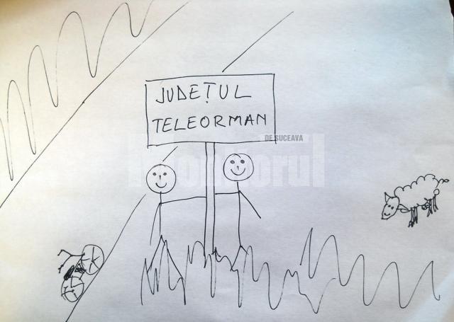 Cum plăcuţa de la intrare în judetul Teleorman lipsea, cei doi bikeri au înlocuit fotografia cu un desen