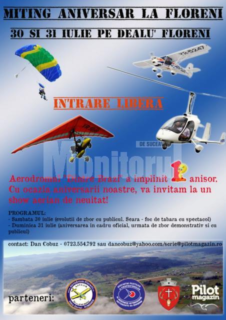 Afiş miting aviatic la Aerodromul Floreni