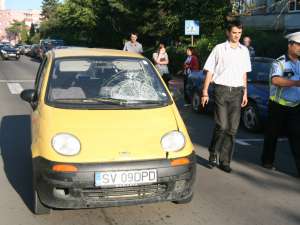 Maşina implicată în accidentul de pe strada Alexandru cel Bun