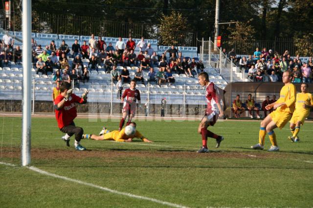 Ionuţ Plămadă a ratat cea mai mare ocazie a meciului cu câteva minute înainte de finalul întâlnirii de ieri de pe Areni dintre Rapid CFR şi Sporting Suceava