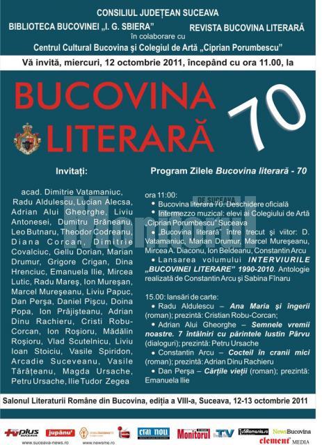 70 de ani de la înfiinţarea revistei „Bucovina literară”