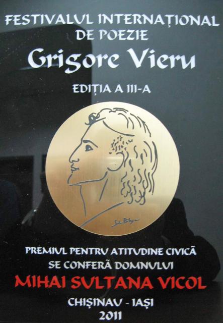Mihai Sultana Vicol premiat pentru atitudine civică