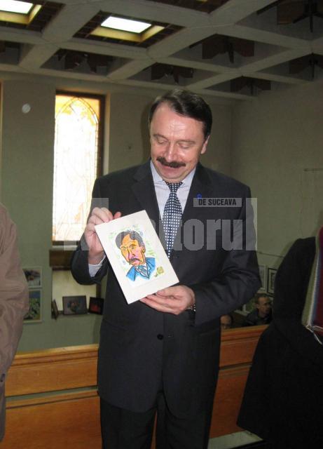 Vicepreşedintele CJ Suceava, Vasile Ilie, cu portretul realizat de COV