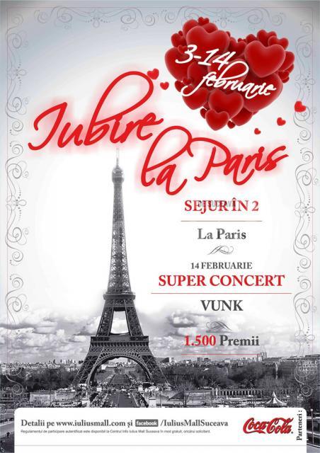 Un sejur romantic la Paris şi un superconcert Vunk, cadou de Ziua Îndrăgostiţilor