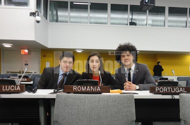 Bogdan Baciu şi delegaţii de tineret ai României la ONU