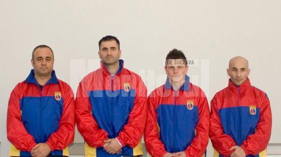 Gheorghe Pricop, Leonard Raicu, Adrian Ilioaia şi Sorin Rîmbu, de la stânga la dreapta, sucevenii din lotul României de Vovinam Viet Vo Dao