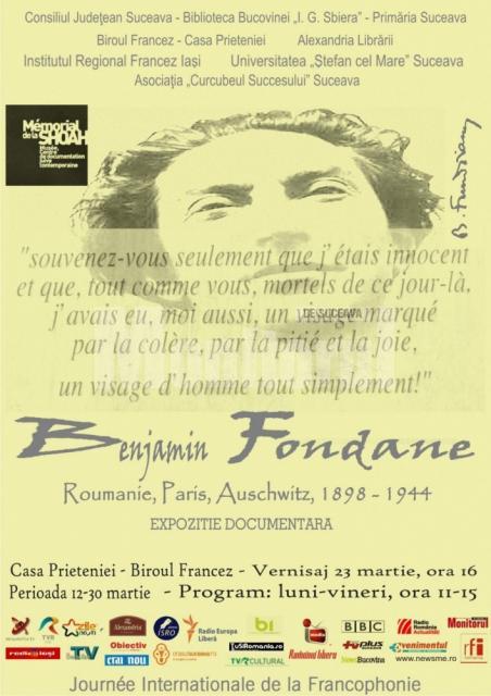 Expoziţie documentară: „Benjamin Fondane. Roumanie, Paris, Auschwitz, 1898-1944”