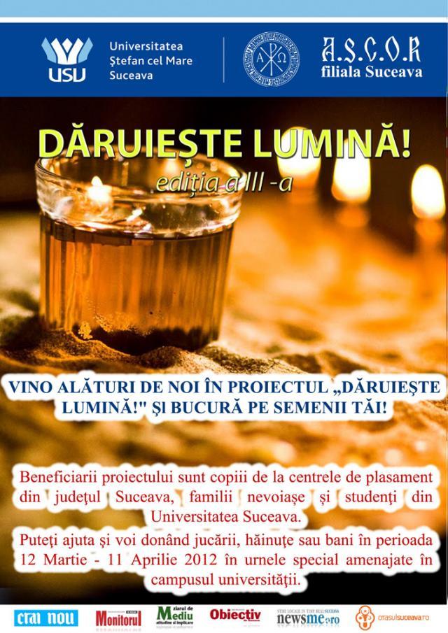 Campania „Dăruieşte lumină!”, ediţia a III-a, la Suceava