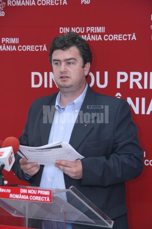 Candidatul USL pentru funcţia de preşedinte al Consiliului Judeţean, liderul PSD Suceava, Cătălin Nechifor