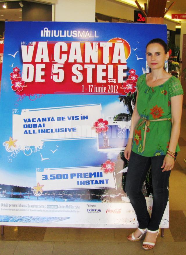 Premiul cel mare al concursului “Vacanţă de 5 stele”, organizat de Iulius Mall Suceava, a fost câştigat de o suceveancă, Maria Albu