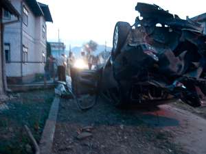 Maşina implicată în accidentul de la Câmpulung Moldovenesc