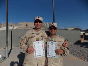 Cei doi jandarmi care s-au întors din misiunea din Afganistan