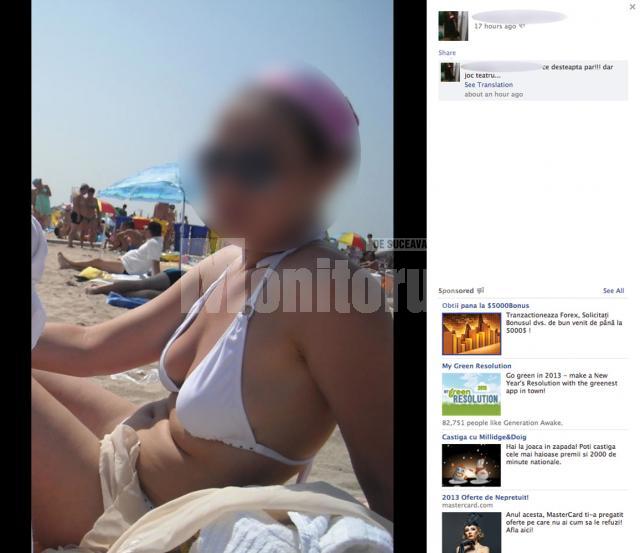 Pe contul de Facebook al poliţistei apar mai multe fotografii cu aceasta, cele mai multe pe litoral, în costum de baie, o parte dintre ele însoţite de comentarii jignitoare