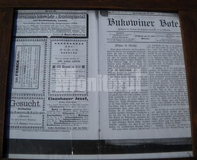 Articol de ziar prin care Iosef Haisehaur, în data de 25 mai 1898, îşi făcea reclamă cu material săditor din peste 100 de sortimente de măr şi păr