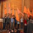 Tinerii democrat-liberali au fluturat steaguri portocalii cu sigla partidului