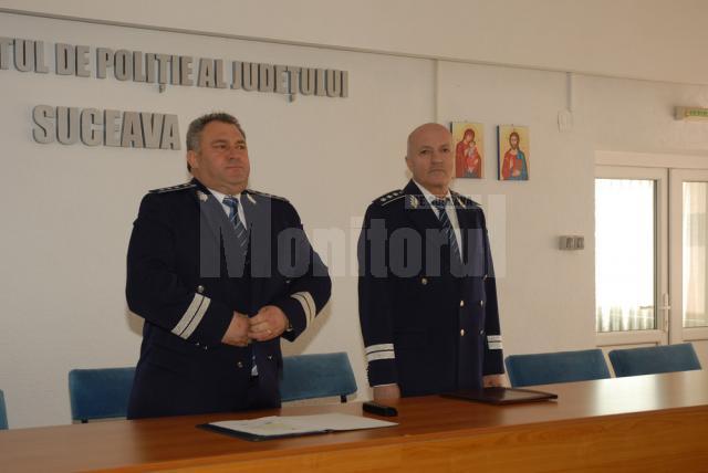 Şeful IPJ Suceava, Marcian Colman şi adjunctul Viorel Onea