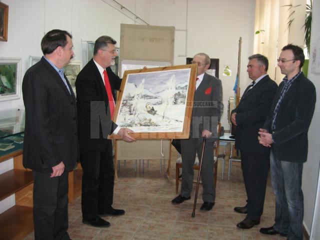 Venerabilul pictor şi om de litere sucevean George L. Ostafi a fost celebrat sâmbătă, la Biblioteca Bucovinei „I.G. Sbiera”