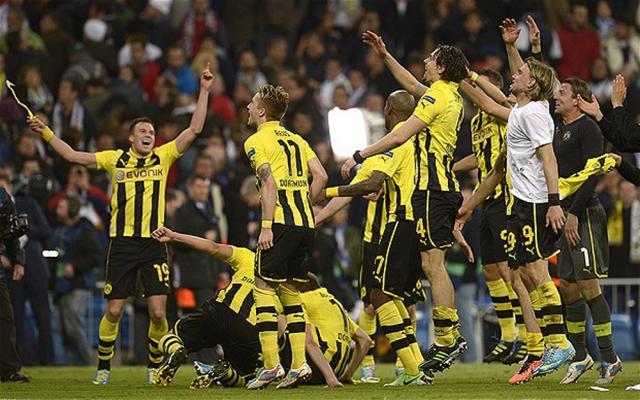 Jucătorii Borussiei Dortmund exultă după calificarea în finala Ligii Campionilor