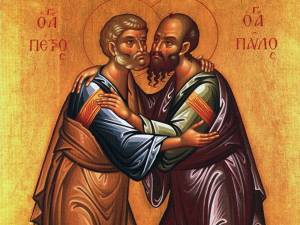 Mâine se oficiază slujbe speciale de pomenire a Sfinţilor Petru şi Pavel