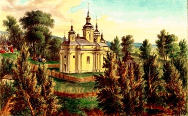 Horecea, mănăstirea în 1860 – acuarelă de Franz Xaver Knapp (1809-1883)