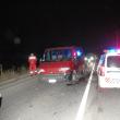 O autospecială Logan MCV a Poliţiei Rutiere, dotată cu aparat radar, a fost lovită de o dubiţă condusă de către un tânăr care rula cu 131 de kilometri la oră Foto: Vasile Ciocan