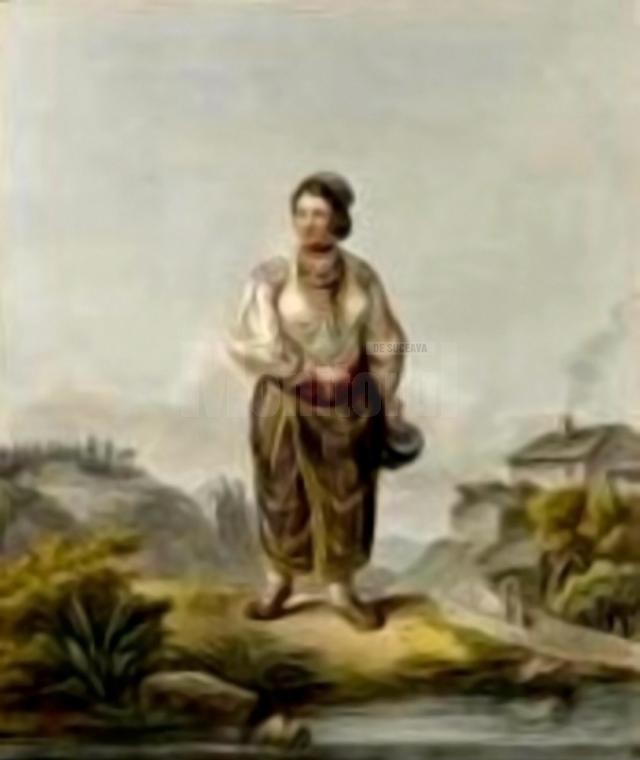 Fată din Iacobeni, în 1805 – acuarelă de Franz Jaschke (1775-1842)