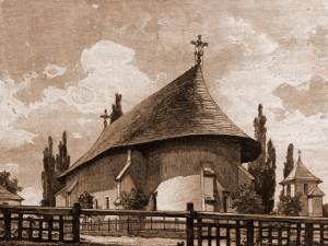Rădăuţi, biserica Bogdania – desen de Rudolf Bernt (1844-1914)