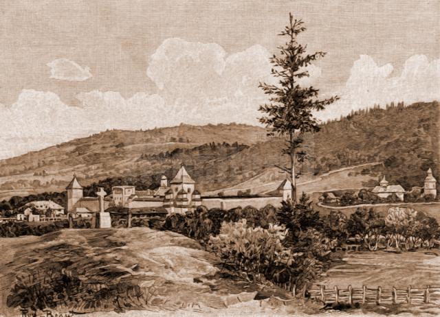 Suceviţa, mănăstirea – desen de Rudolf Bernt (1844-1914)
