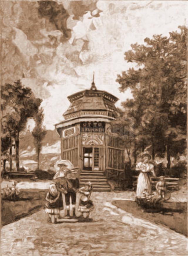 Vatra Dornei, Izvorul lui Otto – desen de Rudolf Bernt (1844-1914)