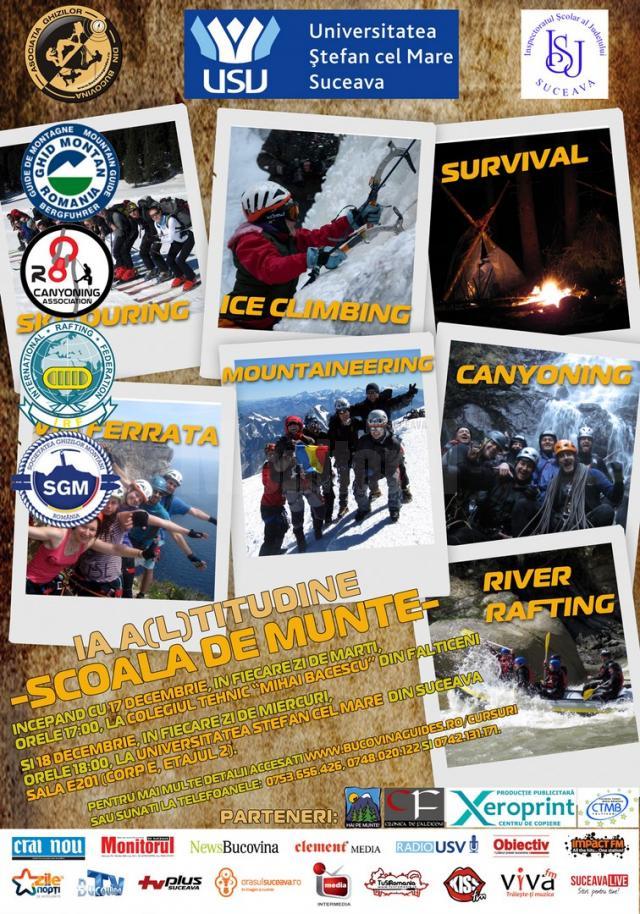 Cursuri gratuite de alpinism, schi şi rafting, iniţiate de Asociaţia Ghizilor din Bucovina