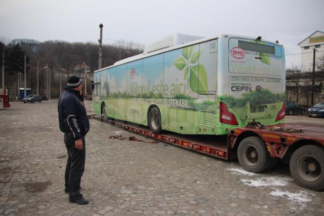 Autobuzul electric a ajuns ieri la Suceava