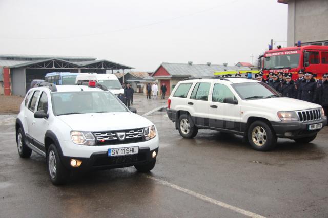 Cele doua autovehicule de teren, intrate în dotarea ISU Suceava