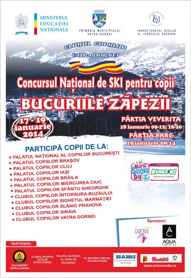 Concursul naţional de schi pentru copii „Bucuriile zăpezii” va avea loc în week-end