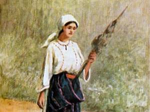 O fată de la ţară – tablou de Eugen Maximovici (1857-1926)
