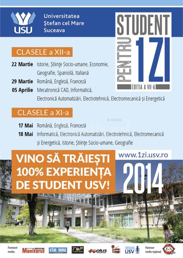 USV organizează a VII-a ediţie a concursului pentru liceeni „Student pentru o zi”