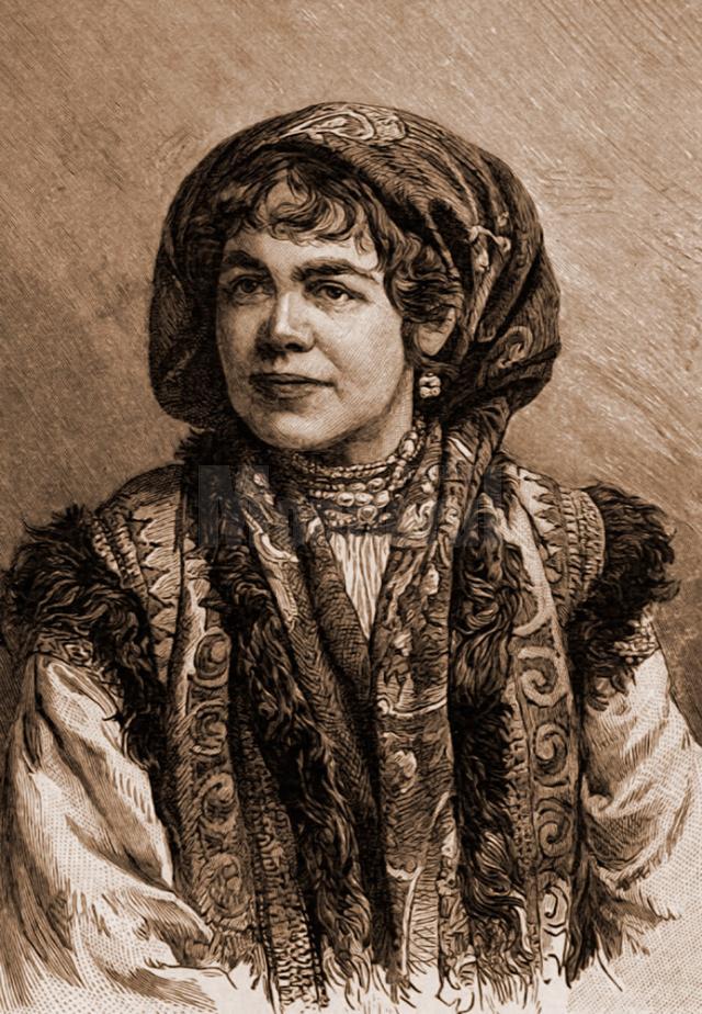 Fată huţulă – desen de Julius Zalaty Zuber (1867-1918)