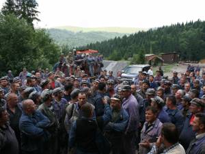 Protest al minerilor de la Mina Crucea