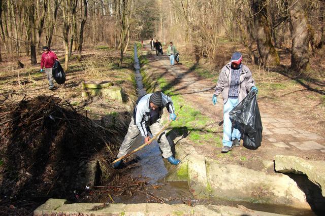 Silvicultorii s-au mobilizat pentru a face curat în cel mai mare spaţiu verde din municipiul Suceava