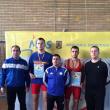 Cei doi medaliați suceveni, Constantin Huțuleac și Daniel Blănari, alături de antrenorii Valerică Gherasim, Andrei Bolohan și Daniel Ciubotaru