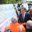 Victor Ponta a inspectat ieri şantierul de pe drumul naţional care face legătura dintre Suceava şi Botoşani