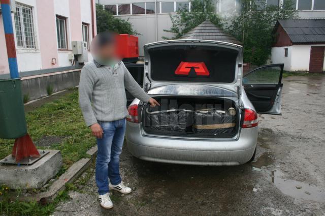 Autoturismul Audi A6 plin de ţigări de contrabandă