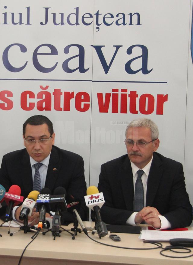 Premierul României, Victor Ponta, şi ministrul Dezvoltării Regionale, Liviu Dragnea, au prezentat, la Suceava, primele elemente din Planul de Dezvoltare a Moldovei