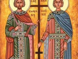 Sfinţii Constantin şi Elena, primii împăraţi creştini, cei întocmai cu Apostolii