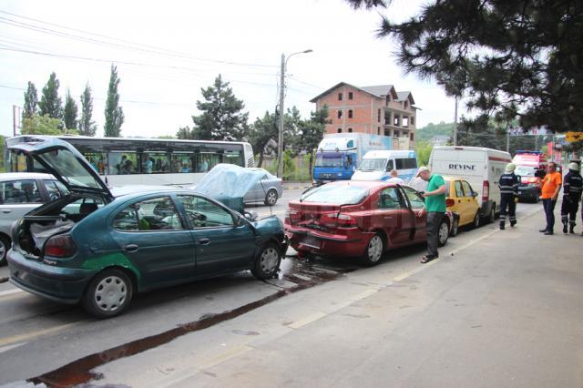 Accident în lanţ pe Calea Unirii din Suceava