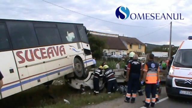 Imagine de la accidentul de la intrarea în Gherla -Cluj. Foto: Someşanul