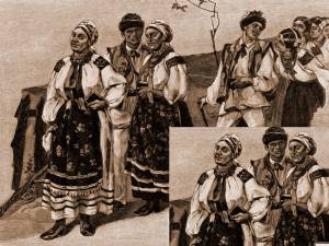 Slovaci din Poiana Mărului – desen de Julius Zalaty Zuber (1867-1918)