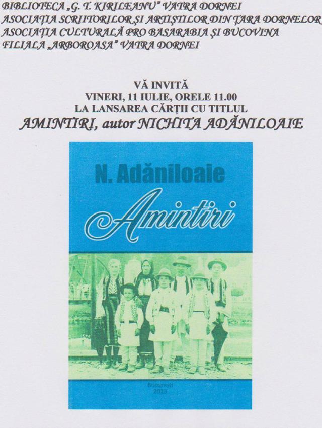 „Amintiri”, de Nichita Adăniloaie