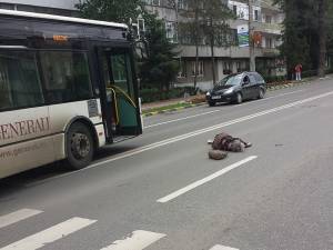 Accidentul s-a petrecut sâmbătă, pe trecerea de pietoni din apropierea Palatului de Justiţie Foto: Alexandru Budeanu